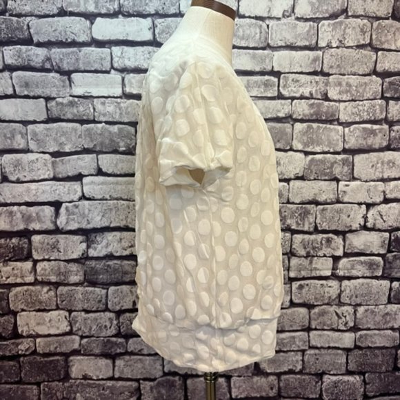 Alfani White Short Sleeve Pull Over Blouse Size XL - Picture 8 of 10